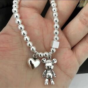 Bear Stainless Steel Bear Love Peace Heart Bracelets